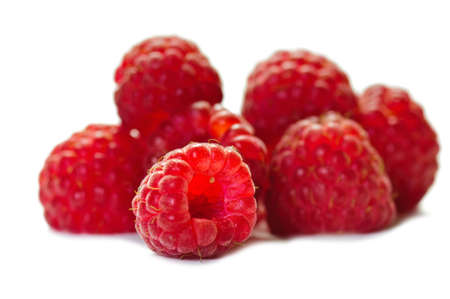 Raspberries isolated on white background