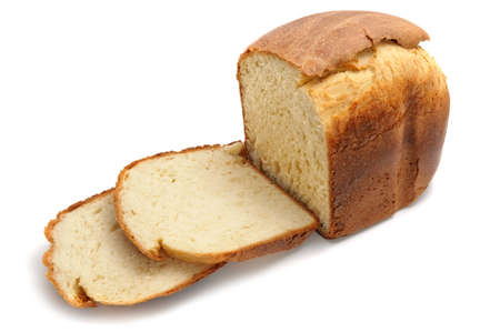 Loaf of home made bread  isolated on white 