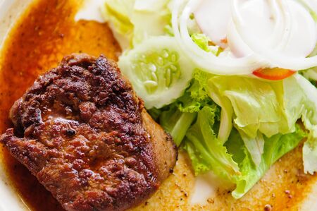 Grilled beef steak with  vegetablesの写真素材