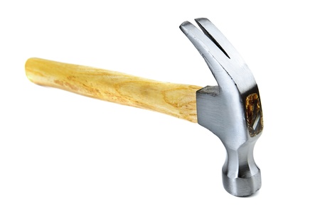 Single claw hammer isolated over whiteの写真素材