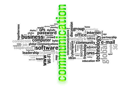 communication concept image word cloudの写真素材