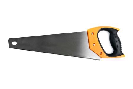 Crosscut saw isolated on whiteの写真素材