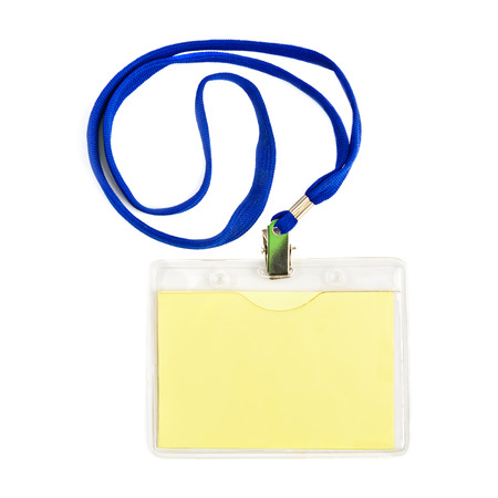 Name id card badge with cord (rope) isolatedの写真素材