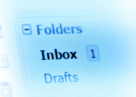 email indox on monitor screenの写真素材