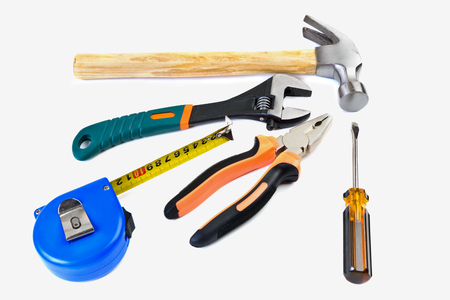 set tool isolated on a white backgroundの写真素材