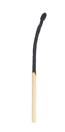 Hight detailed burned match isolated on whiteの写真素材
