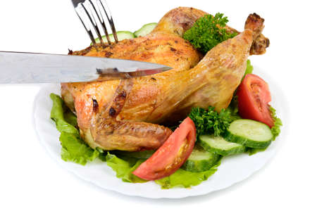 Whole Roast Chicken ready to eatの写真素材