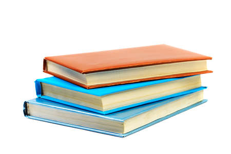 Heap of books isolated on white backgroundの写真素材