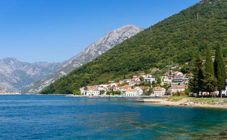 Panoramia view to Kotor Bay, Montenegro. Lepetane town