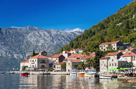 Perast town in the Bay of Kotor, Montenegroのeditorial素材