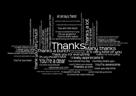 Many ways to say thank you word cloudのイラスト素材