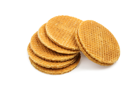 Round Wafers on a white background. Clipping pathの写真素材