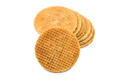 Round Wafers on a white background. Clipping pathの写真素材