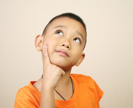 Portrait of young happy boyの写真素材