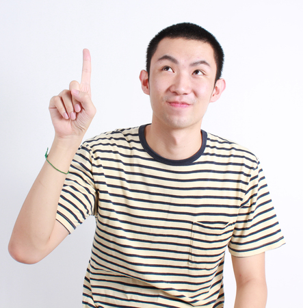 Portrait of young asian man.の写真素材