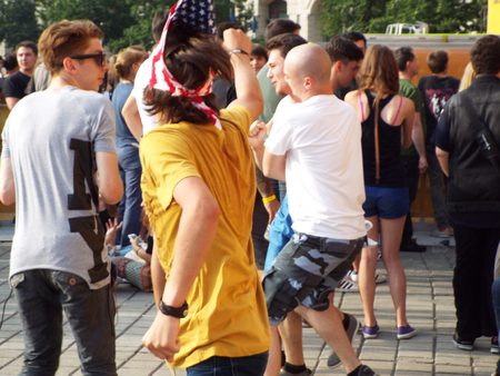 Friendship Days Festival 2015 Constitution Square in Bucharest, Romania.のeditorial素材