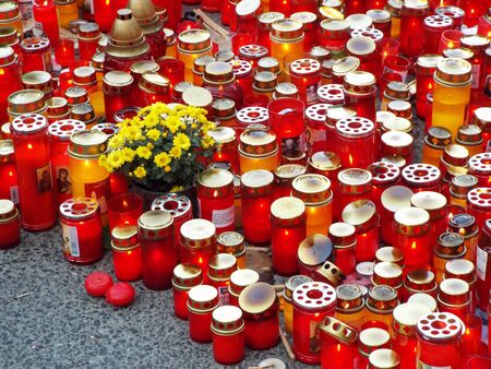 A silent march to commemorate the victims of a fire Colectiv Club in Bucharest,  Romania. 12000 people attended the march.のeditorial素材
