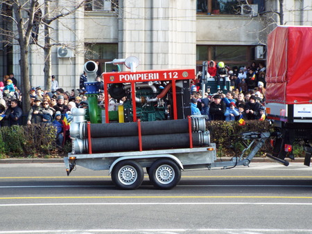 Military parade in Bucharest by Romania's National Day. December 1, 2015.のeditorial素材