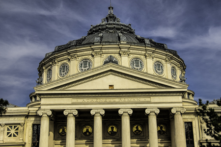 Image with Romanian Athenaeum in Bucharest, Romania.のeditorial素材