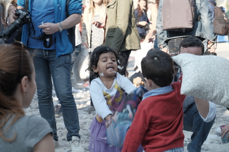 International Pillow Fight Day 2017 in Bucharest, Romania. April 1st in cities around the World.のeditorial素材
