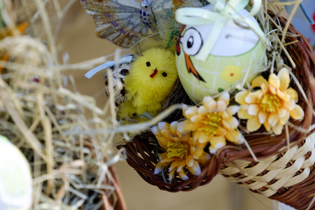Art Colorful Easter eggs decorated.