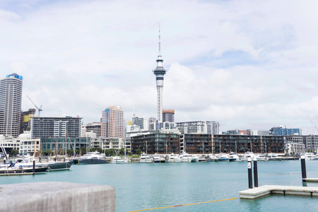 Buildings and boats, Auckland cityのeditorial素材