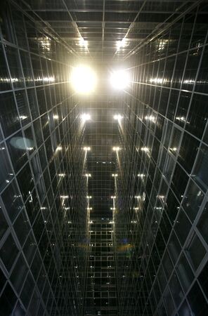 Abstract looking structures and light taken at night in Zagreb, Croatia