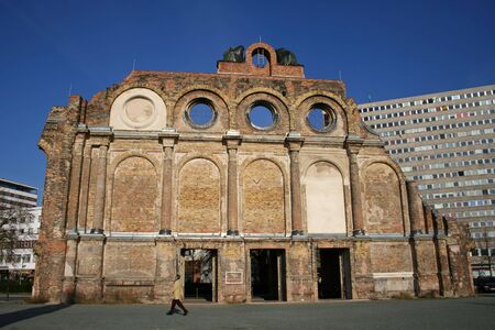 anhalter bahnhof, berlin, germanyの写真素材