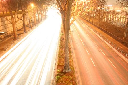 light floaded road