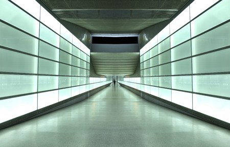 abstract composition of light wall tunnelの写真素材