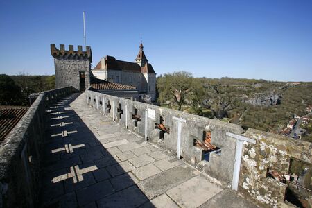 Pathway on the ramparts of the village of Rocamadour in Franceの写真素材