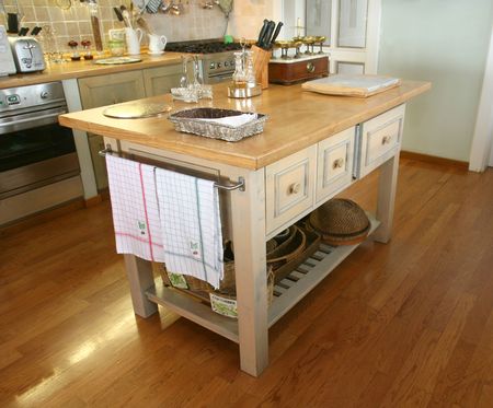 Traditional wooden provence style kitchen will all modern appliancesの写真素材