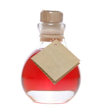 Colourful liquor bottle on isolated white backgroundの写真素材