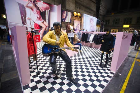 BERLIN - JANUARY 19:  Ichi stand at Bread & Butter fair on January 19, 2011 in Berlin, Germany. Tens of thousands of visitors attended the tradeshow this year.のeditorial素材