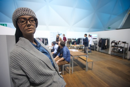 BERLIN - JANUARY 19:  Mannequin at Bread & Butter fair on January 19, 2011 in Berlin, Germany. Tens of thousands of visitors attended the tradeshow this year.のeditorial素材