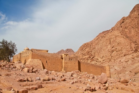 Fortress walls of  the Monastery of St Catherine in Egyptのeditorial素材