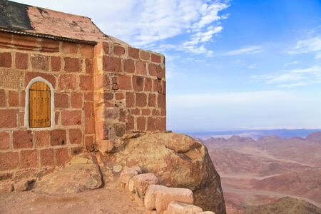 Greek orthdox chapel on mount sinai / moses mountain at 2285m in Egyptのeditorial素材
