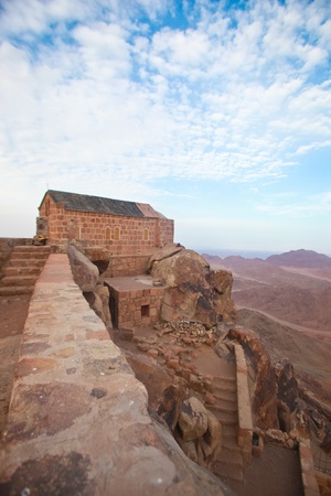 Greek orthdox chapel on mount sinai / moses mountain at 2285m in Egyptのeditorial素材