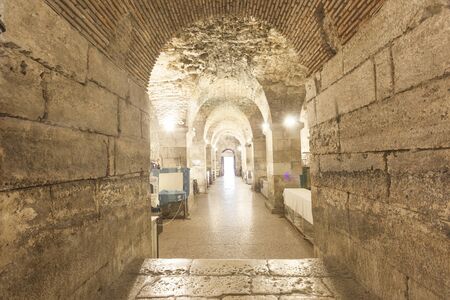 The interior of the Diocletian palace basement in Split, Croatiaのeditorial素材