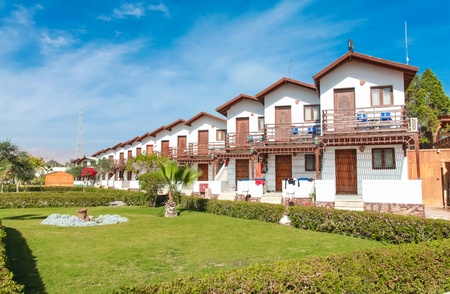 Tourist resort with houses in a row in Egypt のeditorial素材