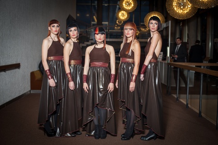 ZAGREB - NOVEMBER 04: Models posing before show at Hairfest on November 4, 2012 in Zagreb, Croatia....