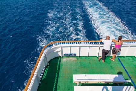 SPLIT, CROATIA - AUGUST 19  Tourists enjoying view from ferry between Split and Hvar island on August 19, 2012 on Adriatic sea, Croatia  With over 1500 islands, Croatia has an extensive ferry network のeditorial素材