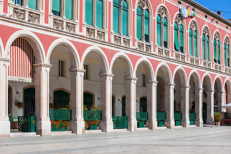 SPLIT, CROATIA - JUN 6: Prokurative (Republic square)  on June 6, 2013 in Split, Croatia. It hosts the Split Music Festival and is one of the most recognisable landmarks in Split.のeditorial素材