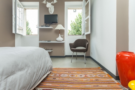 Bedroom interior with decorative furniture.のeditorial素材