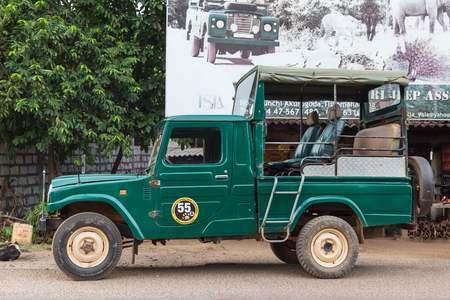 ELLA,  SRI LANKA - MARCH 4, 2014: Safari jeep pickup station for Yala tour. Yala is the second largest national park in Sri Lanka.のeditorial素材