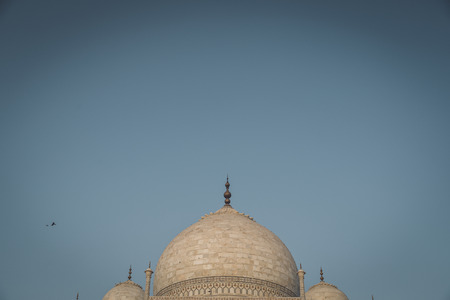 Close up view of Taj Mahal from North-East side. Post-processed with grain, texture and colour effect.の写真素材