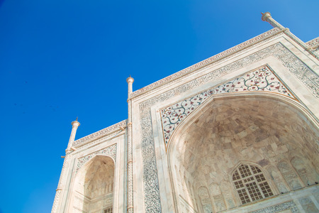 Close up detailed view of South side of Taj Mahal.のeditorial素材