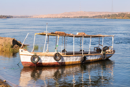 Taxi boat ferry over the Nile, Egypt.の写真素材