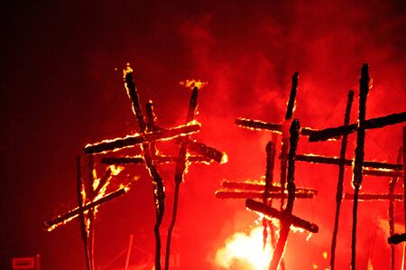 A photograph of Guy Fawkes Night/ Bonfire Night in Lewes East Sussex on November 5 2010の写真素材