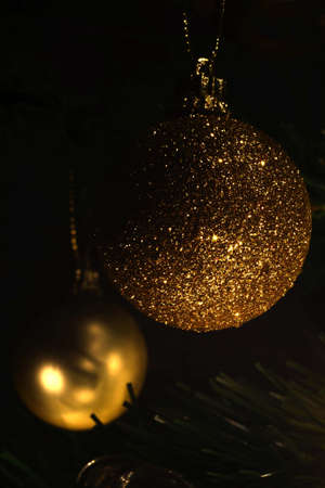 Close Up Of Christmas Tree Decorative Balls の写真素材
